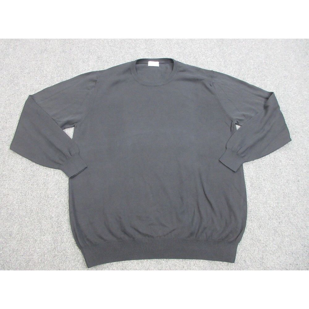 Zanella Sweater Mens Extra Large Black Knit Preppy Casual Lightweight Italy